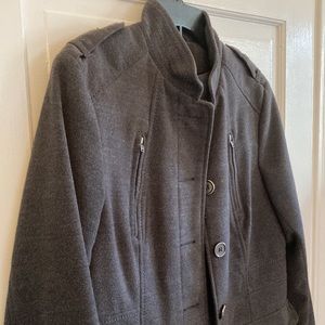 Women's H&M Dark Grey Military Style Winter Coat with stand up collar size 12